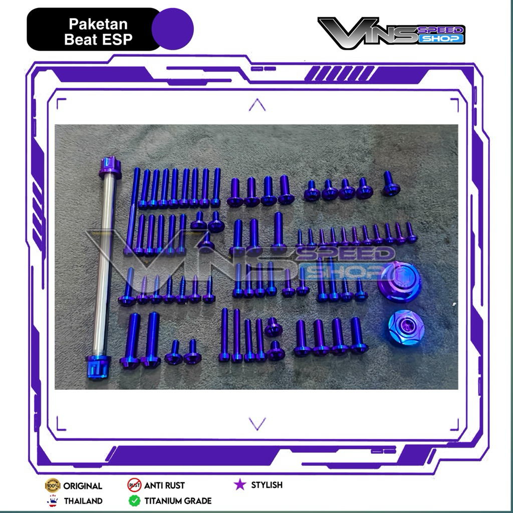 Paket Baut Titanium GR5 Beat – Full Set Baut Variasi Motor Stylish & Presisi