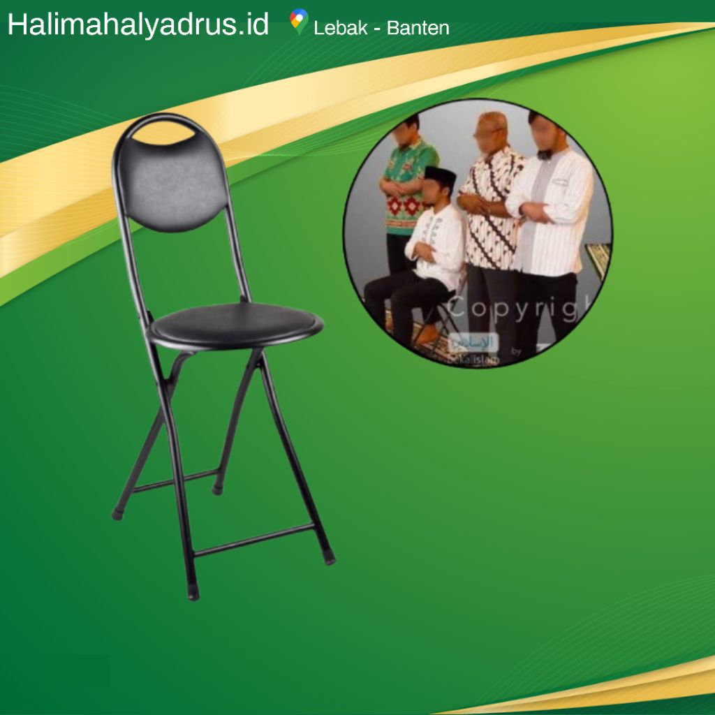 Kursi Lipat Duduk Lansia / Kursi Lipat Sholat - Hitam