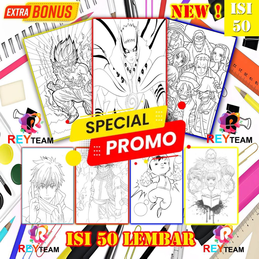 

Kertas mewarnai 50 lembar anak BARU gambar berbeda-beda! (free Gitf)