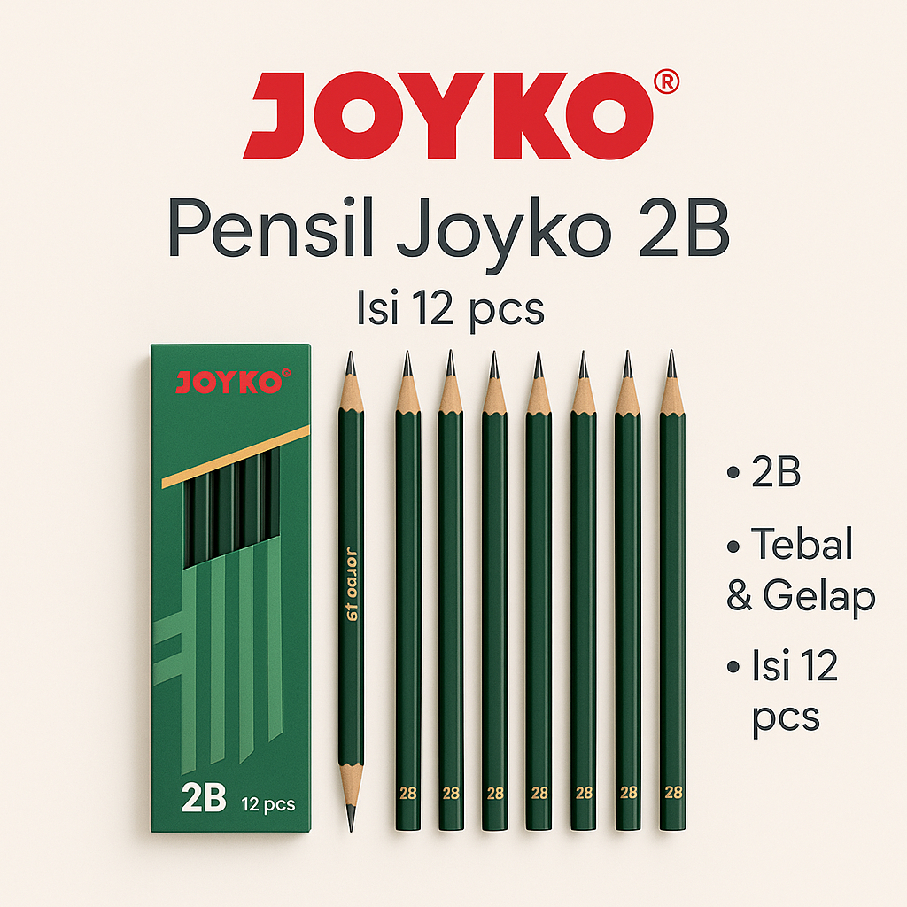 

Joyko Pensil 12 Pcs 2B Alat Tulis Anak Pencil
