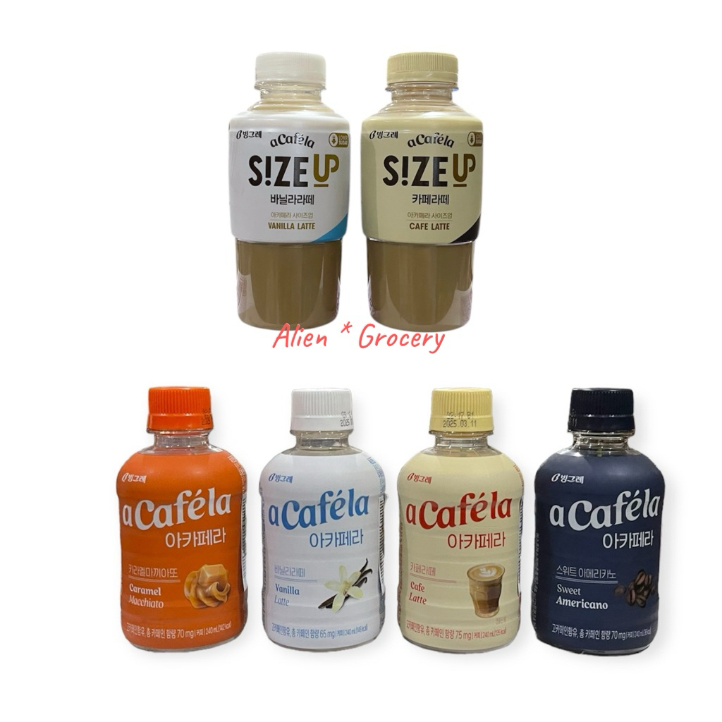 

BINGGRAE ACAFELA Kopi Coffee Korea Americano Cafe Mocca Vanilla Latte Caramel Macchiato 240ml 350ml