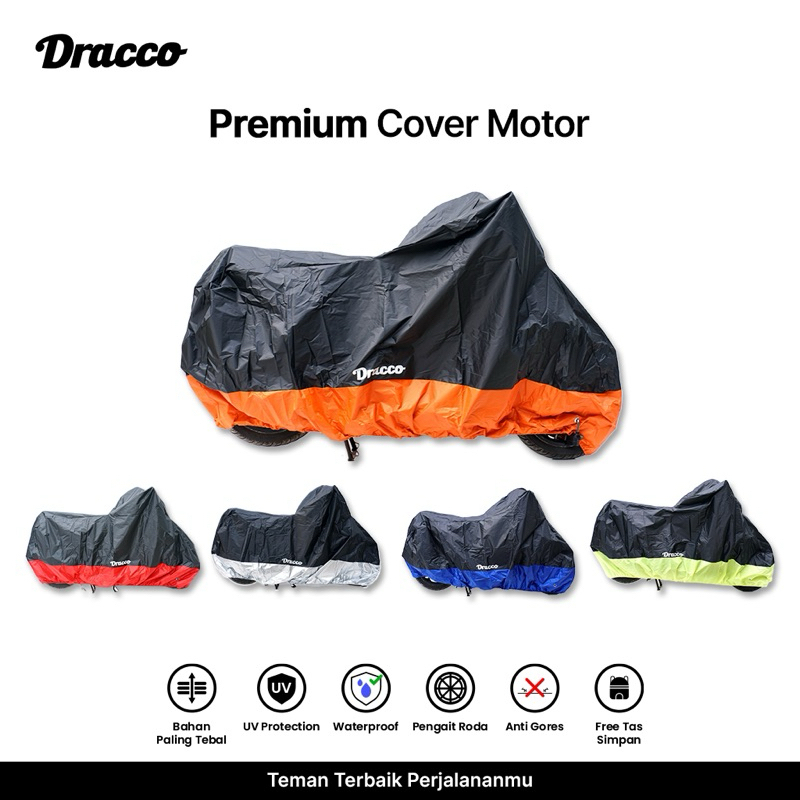 Sarung Cover Motor Scorpio Waterproof Premium DRACCO | Anti Gores & Debu | UV Protection Free Tas