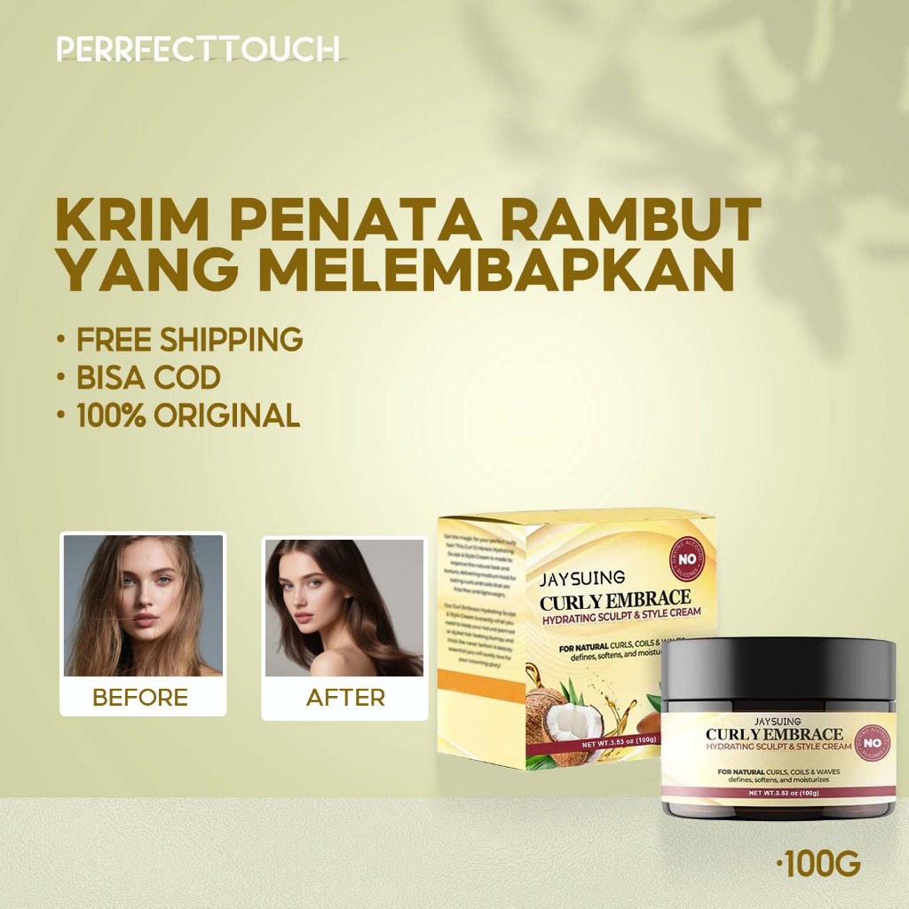 Jaysuing  Krim Penata Rambut yang Melembapkan 100g Menambah volume Penataan Rambut Keriting Penataan