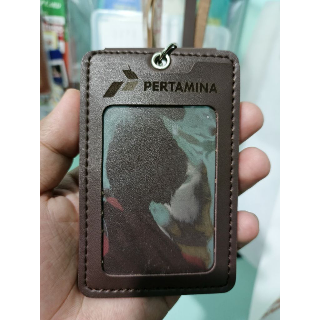 

Tempat Id Card Holder Kulit Lanyard custom Grafir