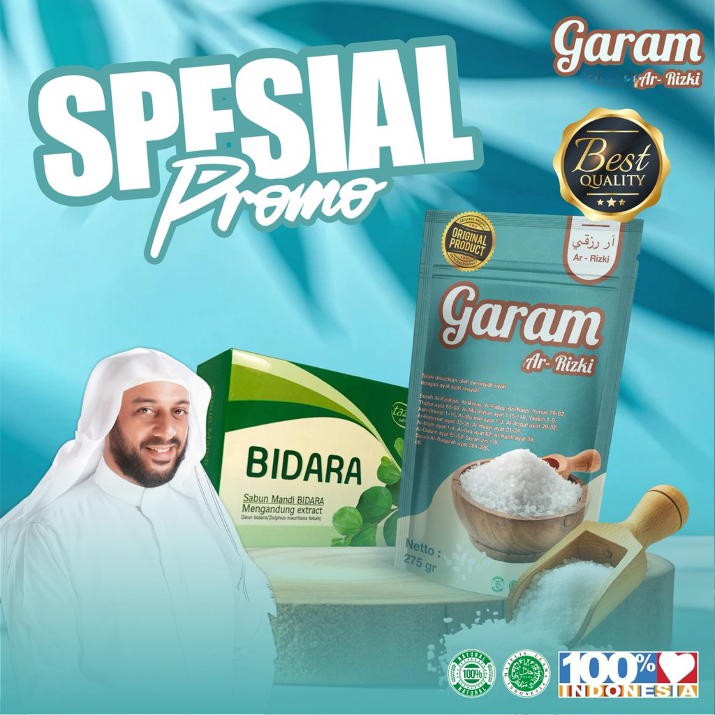 

Garam Terapi ArRizki Kemasan Besar 275gr | Bonus Sabun Bidara