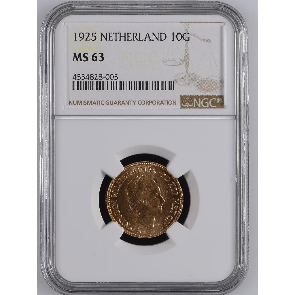 Koin Emas Belanda Wilhelmina 1925 NGC MS63 - 6,72 gram
