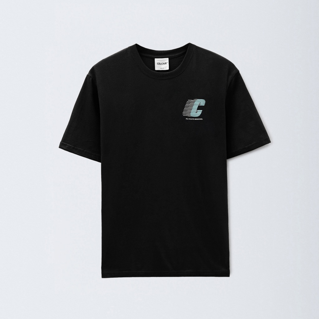 COD CELCIUS Kaos Lengan Pendek Reguler Fit LIN001440C Hitam