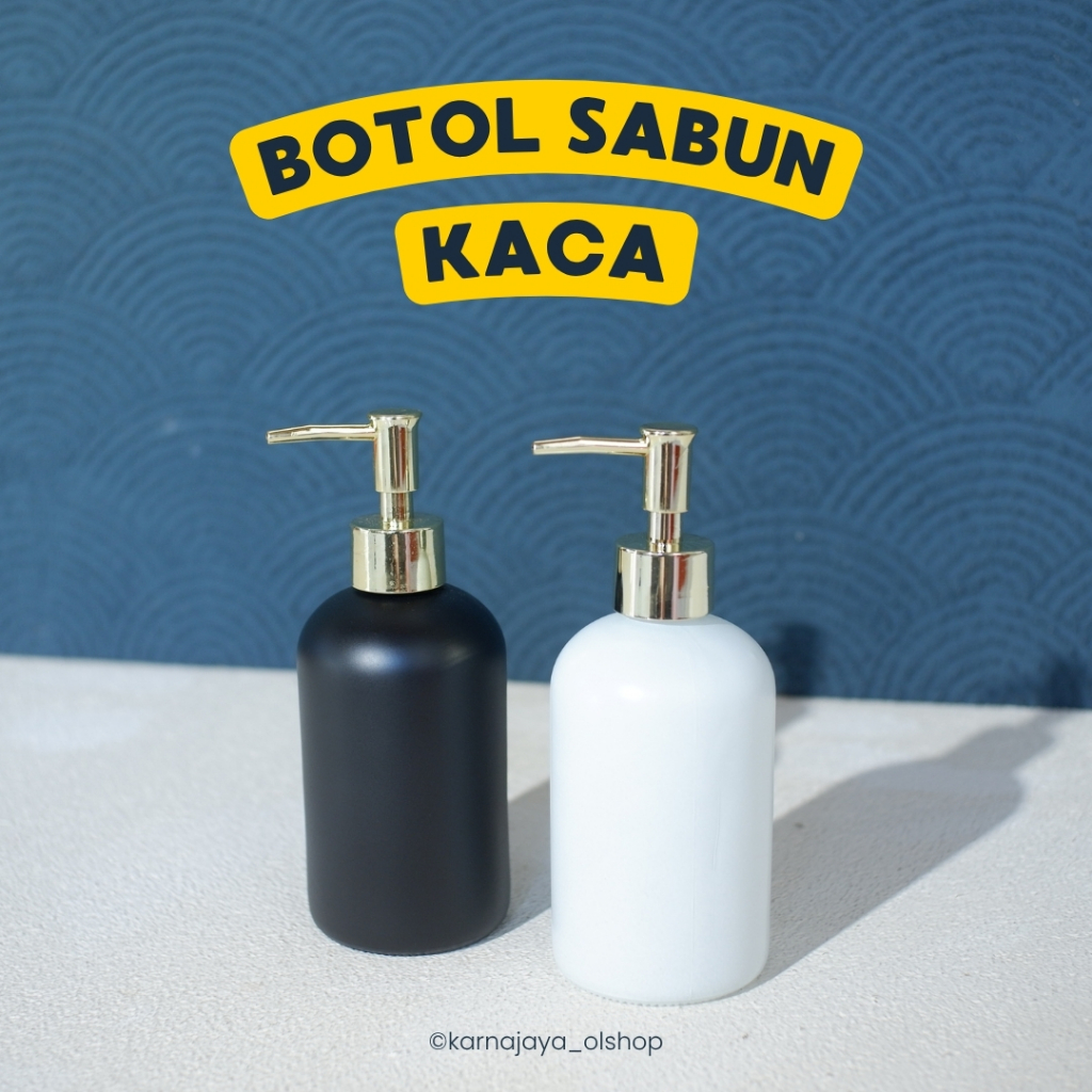 Botol Sabun Kaca Doff / Dispenser Sabun Cair Kaca Pump