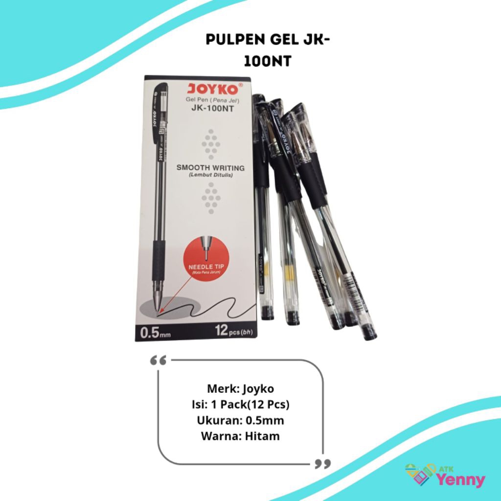 

Pulpen Gel Joyko JK-100NT / 1 Pack Pen Jel Joykp / Pen Gel Joykp - 1 Pack(12 Pcs)
