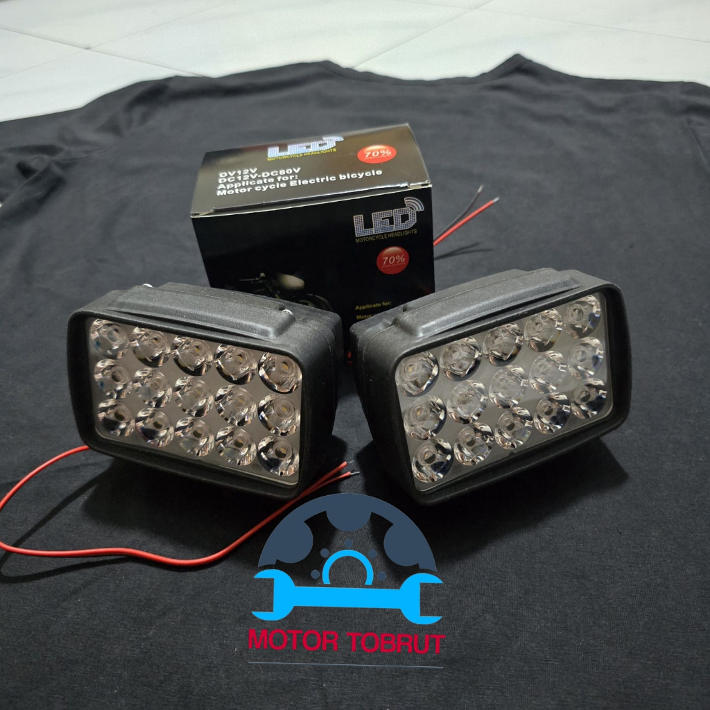 PROMO SEPASANG Lampu Led putih/Lampu Tembak Sorot 15 Mata LED 12 VOLT Lampu Led Bar Cree Tembak Soro