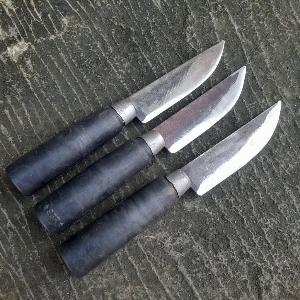 Promo hemat 3 pcs pisau dapur tajam bahan baja untuk seset kulit dan daging ukuran mini