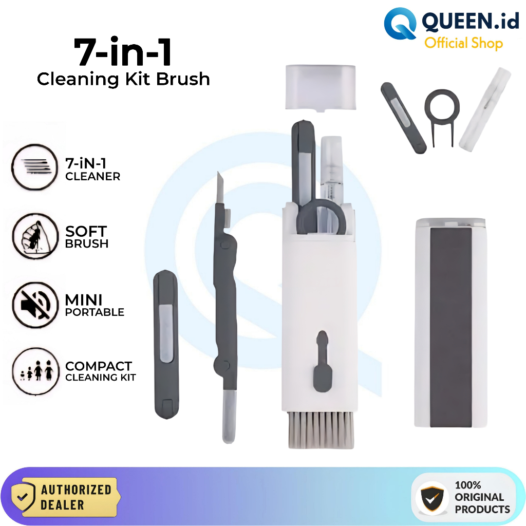 QUEEN Cleaning Tools Brush set 7in1 Multifungsi Pembersih Keyboard Earphone Cleaner Sikat