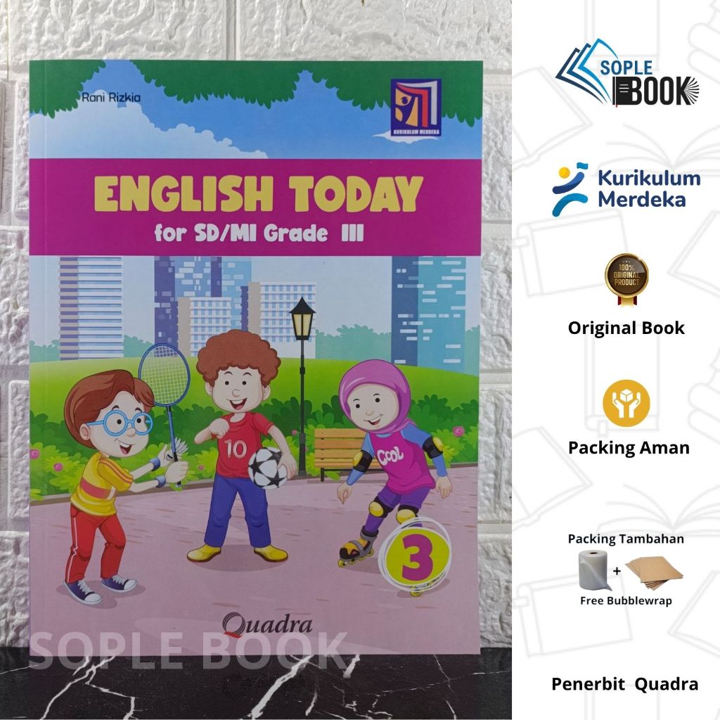 Buku Bahasa Inggris "English Today" untuk SD/MI kelas 3 Quadra Kurikulum  Merdeka