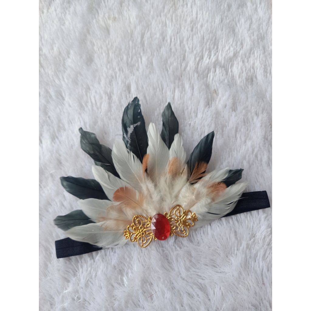 hiasan kepala bulu aksesoris kepala bulu mahkota bulu bando bulu