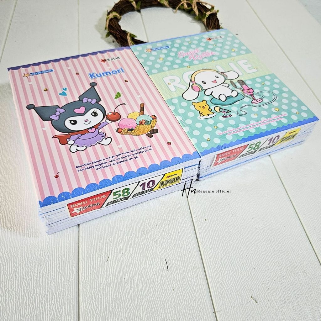 

(10PCS) BUKU TULIS NEWSTAR /BUKU TULIS KARAKTER LUCU KUROMI CINNAMOROLL/ BUKU TULIS MURAH/BUKU TULIS ISI 58 LEMBAR/BUKU TULIS UKURAN KWARTO/PENDEK