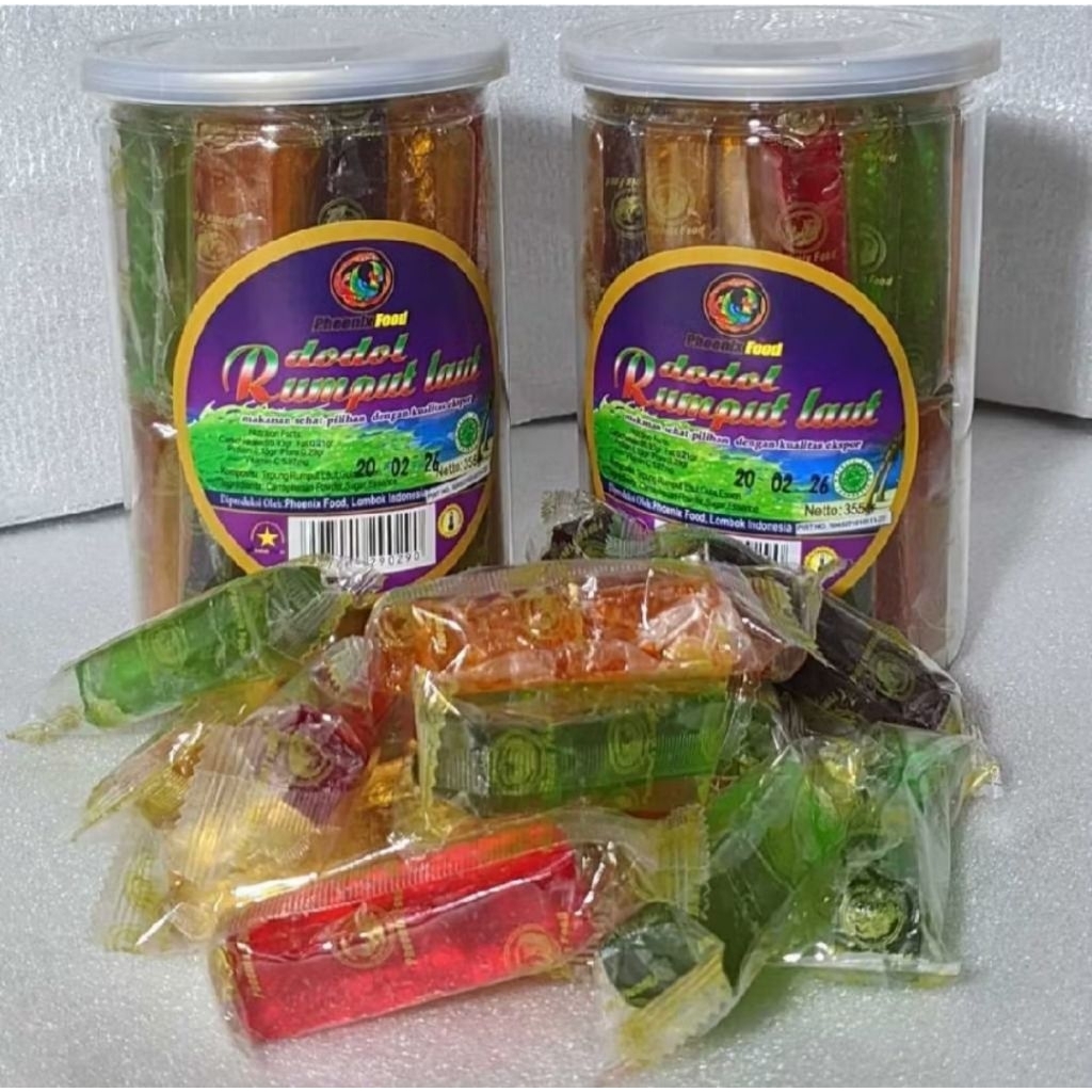 

Dodol rumput laut phonix kemasan pet can 355 gr