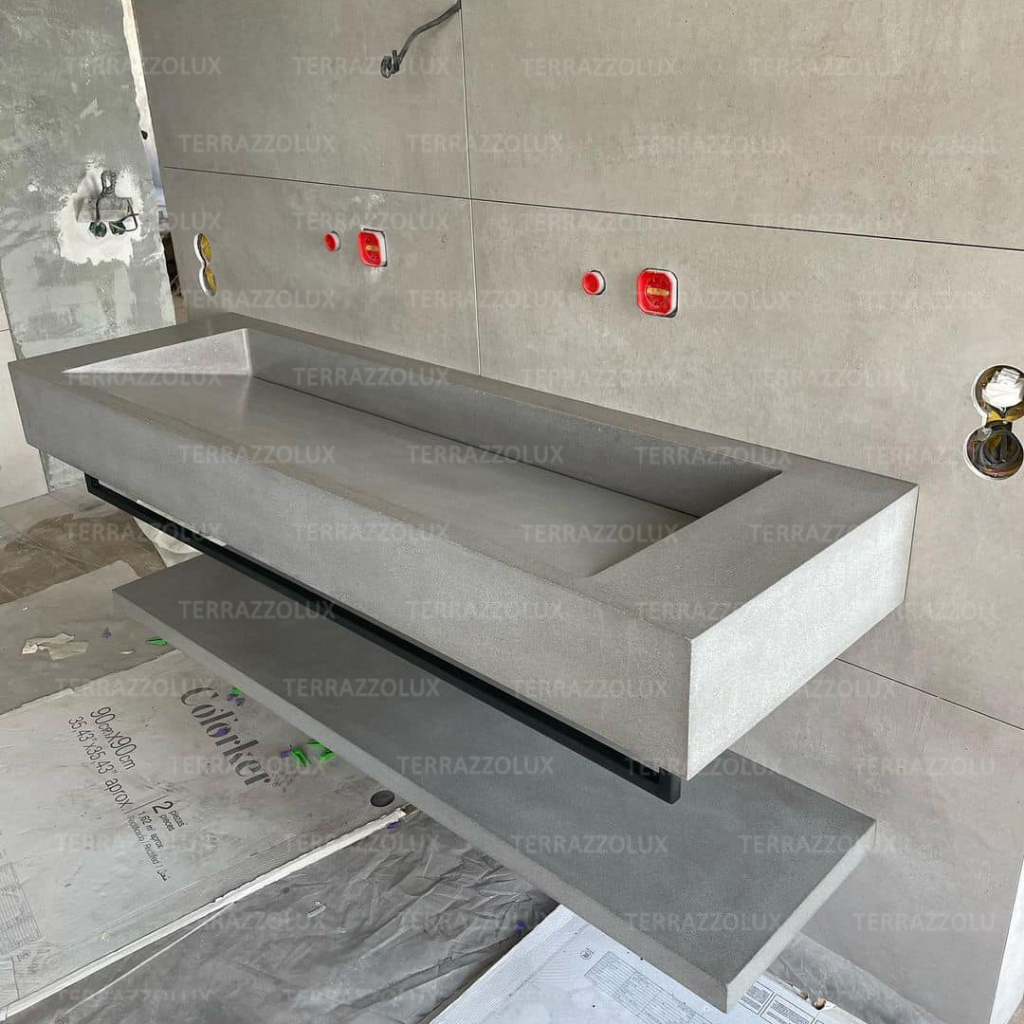 Wastafel Top Table Industrial Abu