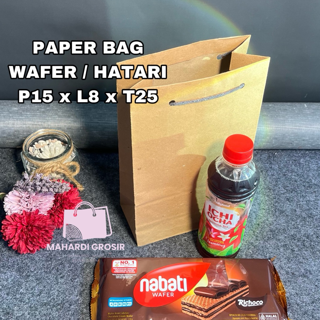 

tas kertas wafer / hatari 15x8x25cm / paper bag/ tas kertas polos/ tas kertas souvenir / tas asul asul pernikahan murah