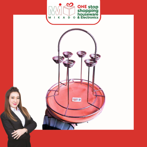 Gantungan Gelas 6 LBG Bulat / Stand Glass Stainless