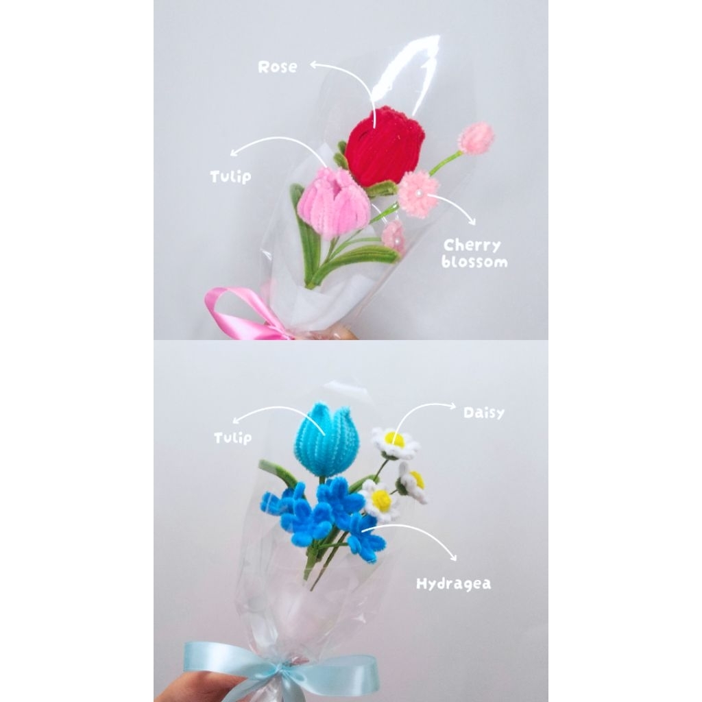 Buket Kawat Bulu Simple | Buket Kawat Bulu Tulip | Buket Kawat Bulu Aesthetic