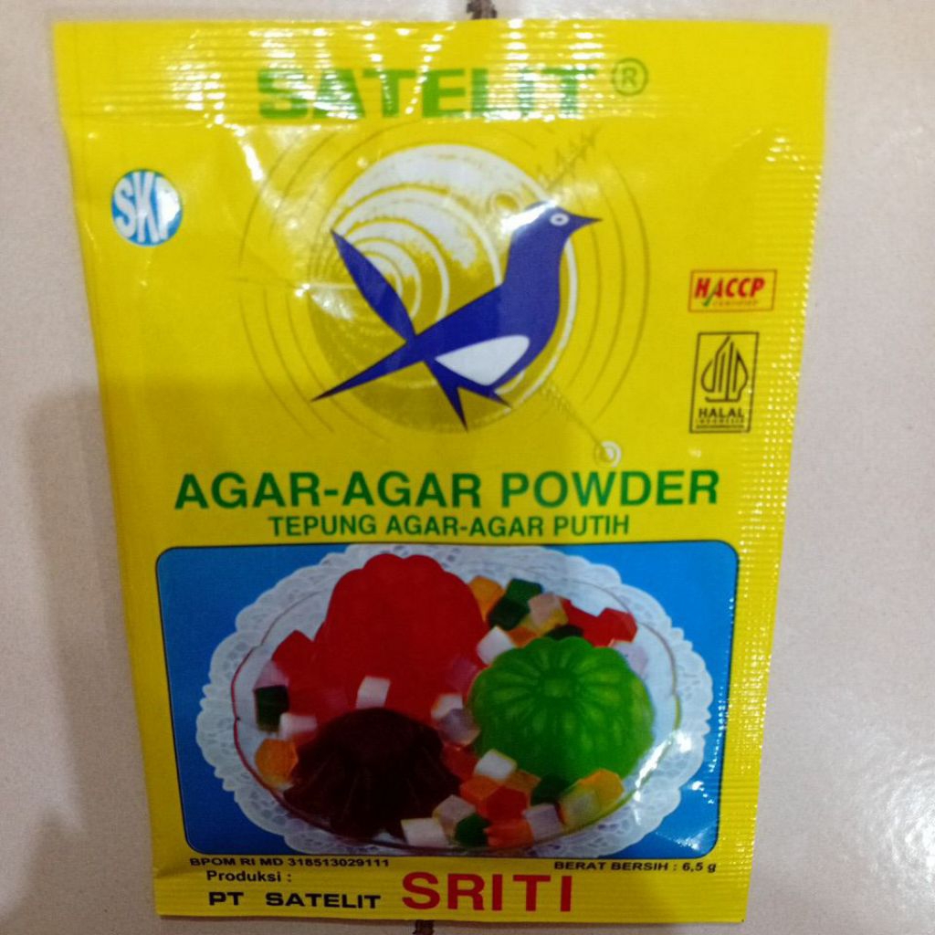 

Satelit Sriti Kemasan Sachet Tepung Agar-Agar Putih 6,5gr