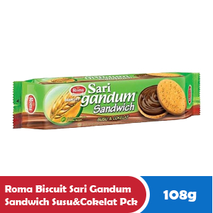 

ROMA BISCUIT SARI GANDUM SANDWICH SUSU&COKELAT PCK 108g
