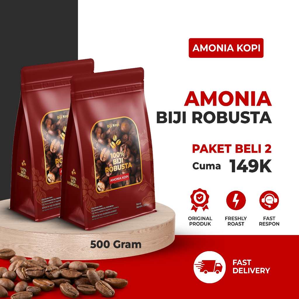 

AmoniaKopi Beli 2 Kopi Robusta - Sumatra Robusta Medium to Dark Roast Coffee | Bisa Kopi Bubuk / Kopi Robusta 500 Gr