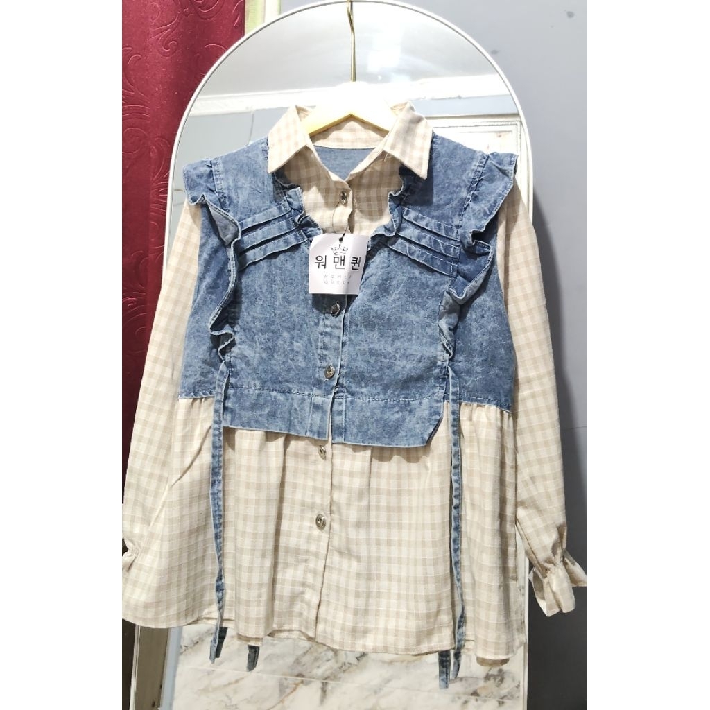 Kemeja flanel mix jeans