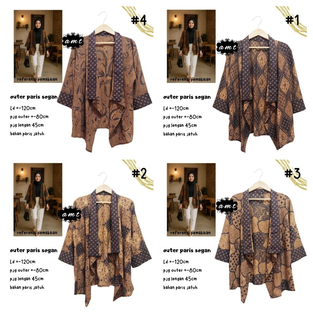 Outer Cardi Batik Wanita Bahan Paris Sogan