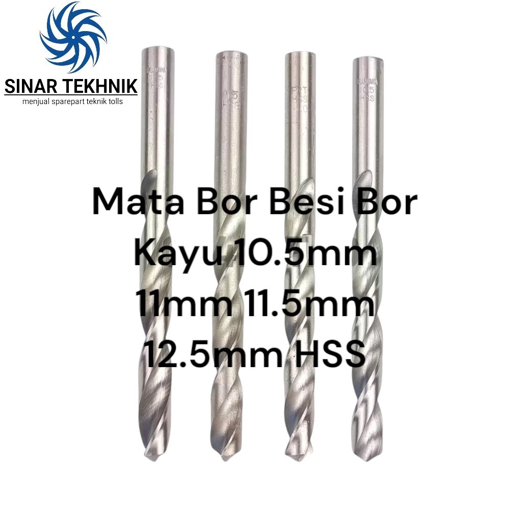 Mata Bor Besi Bor Kayu 10.5mm 11mm 11.5mm 12.5mm HSS