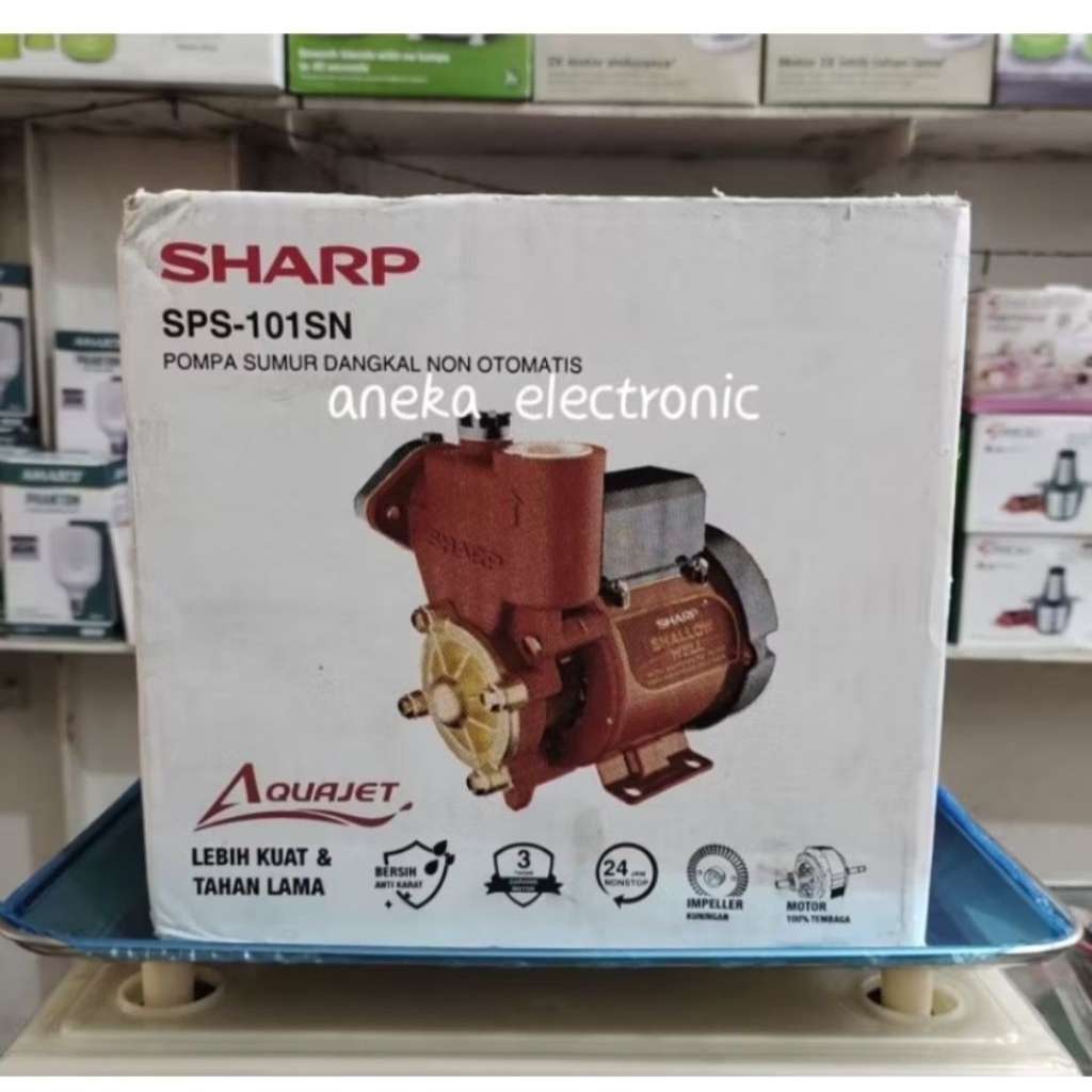 Sharp Pompa Air SPS-101SN Pompa Air Sumur Dangkal Non Otomatis
