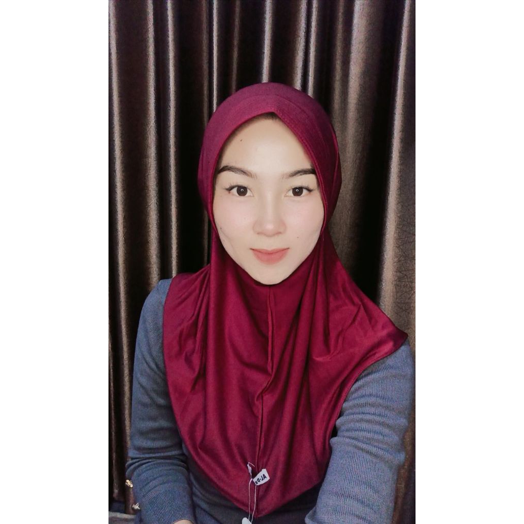 JILBAB INSTAN SPORT JERSEY SIZE L MENUTUP DADA