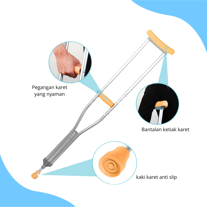 Tongkat Ketiak Kruk Stainless/Kruk Tongkat Bantu Jalan