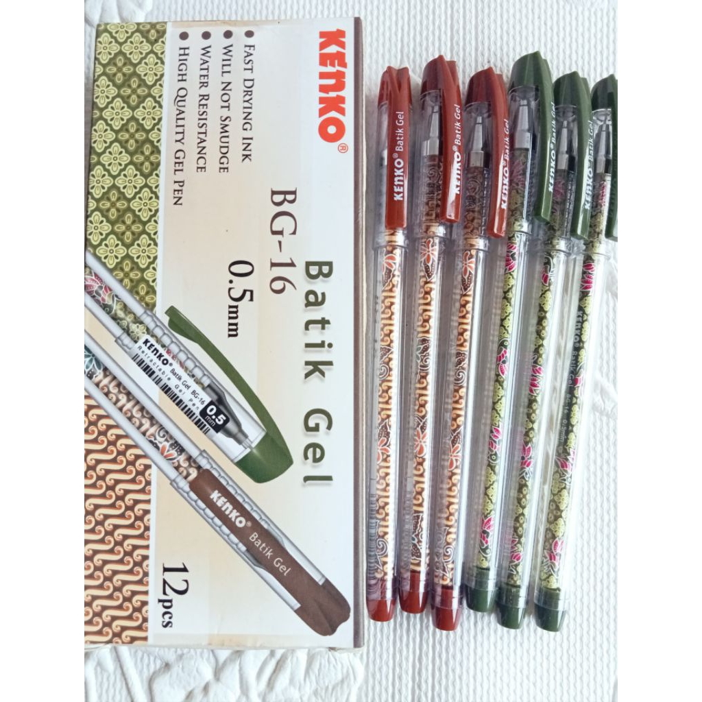 

Pulpen Kenko Gel Pen BG-16 Batik Series | 0.5mm Tinta Hitam Pekat & Stylish