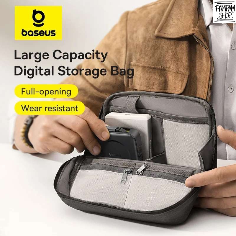 Baseus Nomos Series Travel Kit Storage Bag Powerbank Kabel Charger Dompet HP Tas Kecil Mini Organize