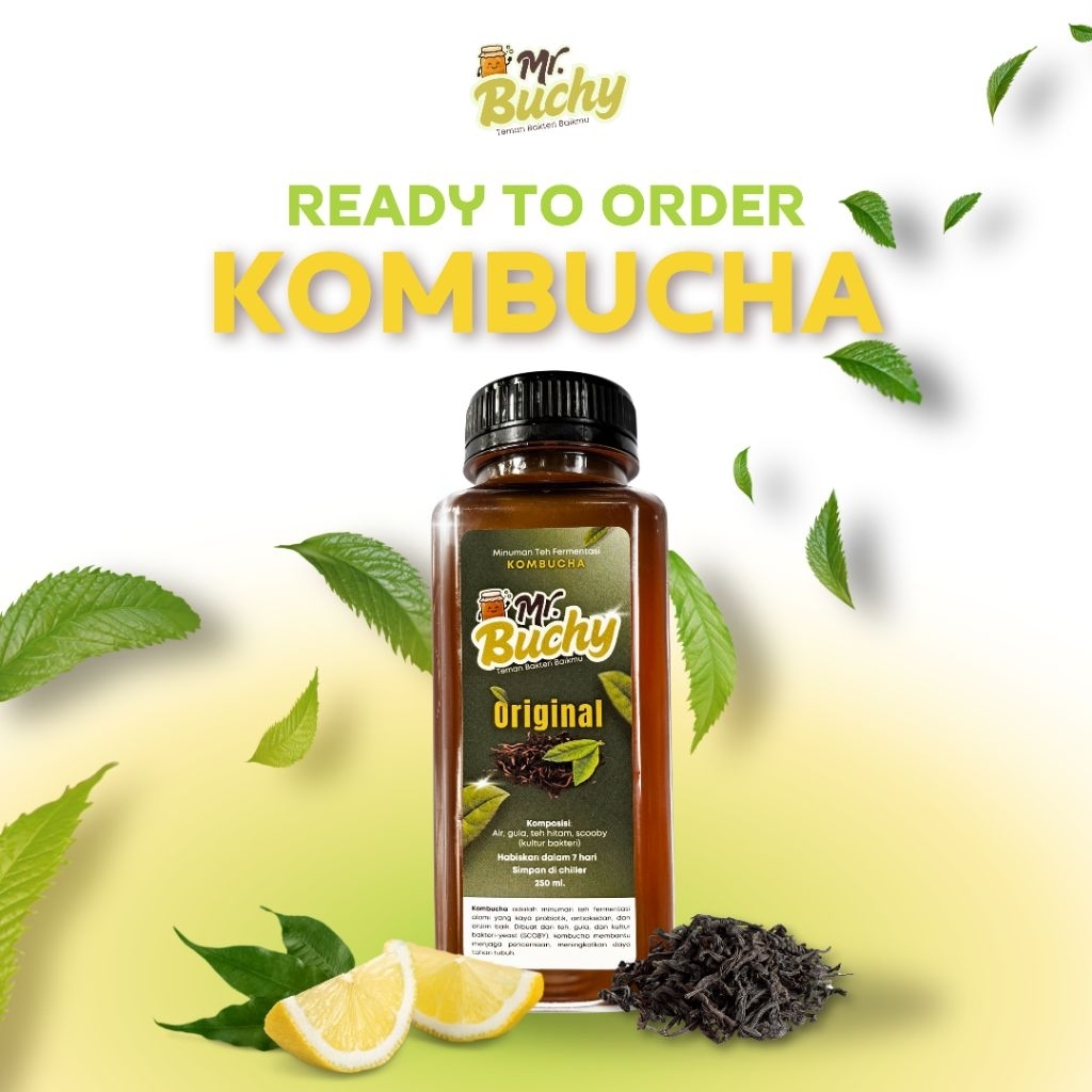 

KOMBUCHA ORIGINAL | 250 ml | Teh Fermentasi | Black Tea | Minuman probiotik
