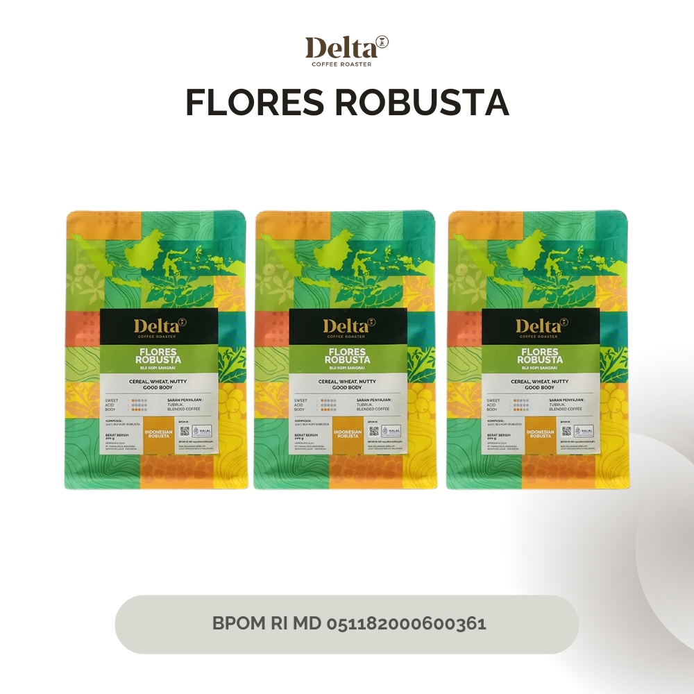 

DELTA COFFEE ROASTER - Kopi Robusta Flores - 3x200gr
