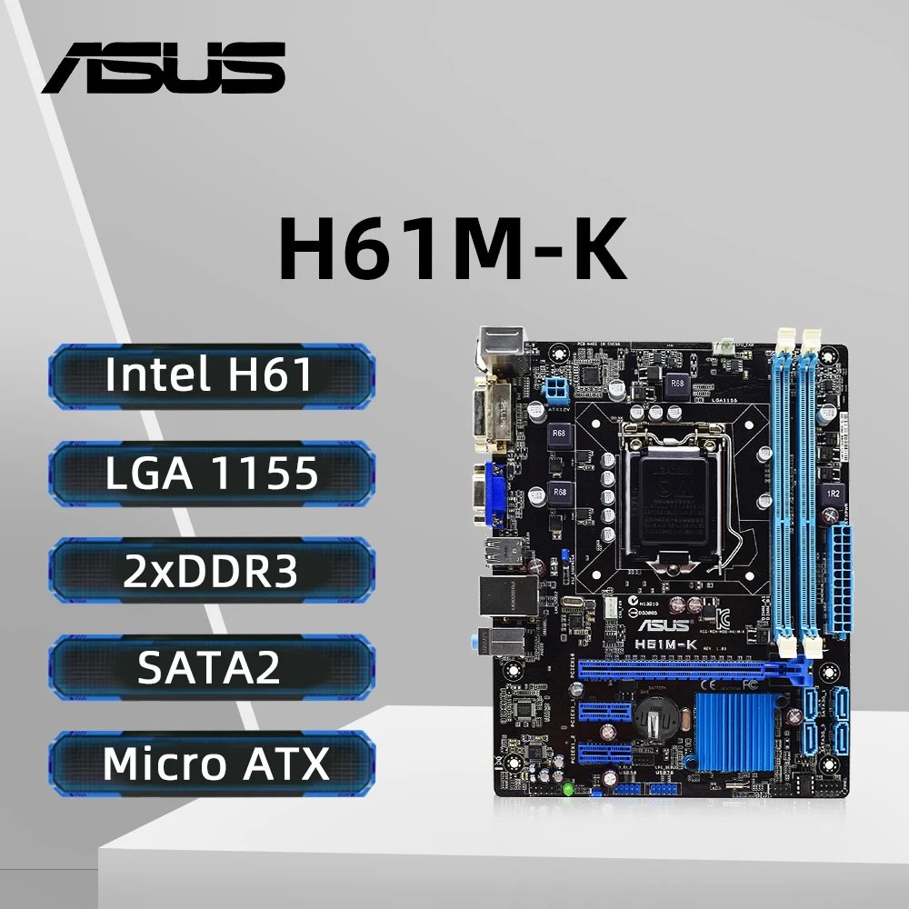 MOTHERBOARD ASUS H61M-K MAINBOARD H61 ASUS NEW GARANSI