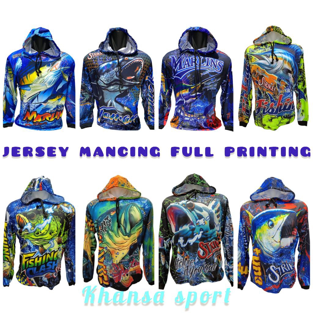 JERSEY MANCING BAJU MANCING KAOS MANCING LENGAN PANJANG FULL PRINTING HODDIE/KUPLUK BAHAN HYGET PREM