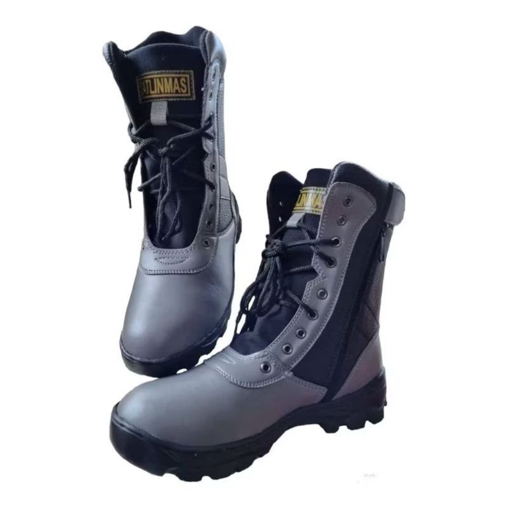 Sinartunggalshop - Sepatu Linmas Satlinmas Hansip PDL Linmas Terbaru Abu Abu Hitam PDL Dinas