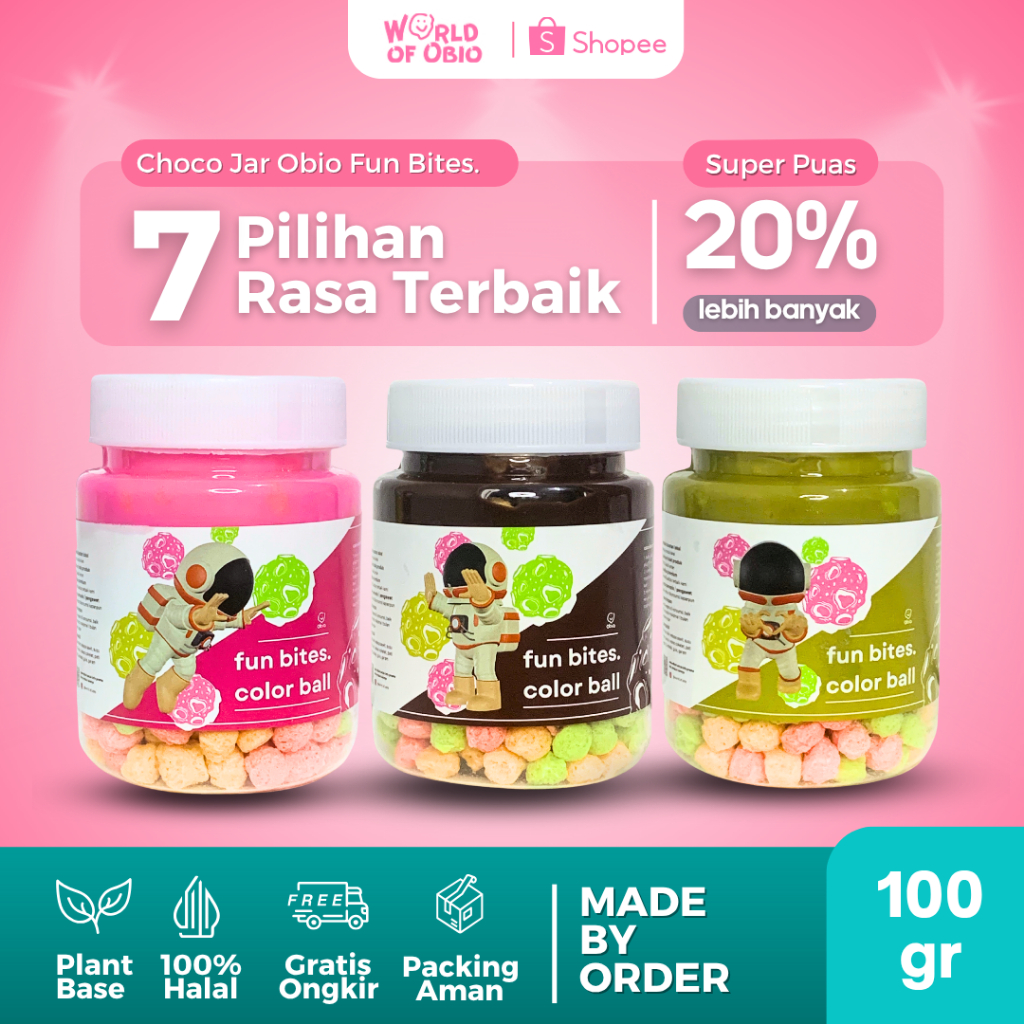 

Choco Jar COLOR BALL. by Obio Crunch - Cemilan Rasa Chocolate Rice Crispy Topping Cokelat Leleh Nyam Nyam