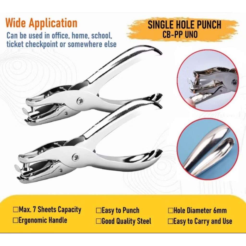

One Hole Punch / Pembolong Kertas 1 Lubang / Perforator Single Hole / Pelubang Kertas 1 Hole