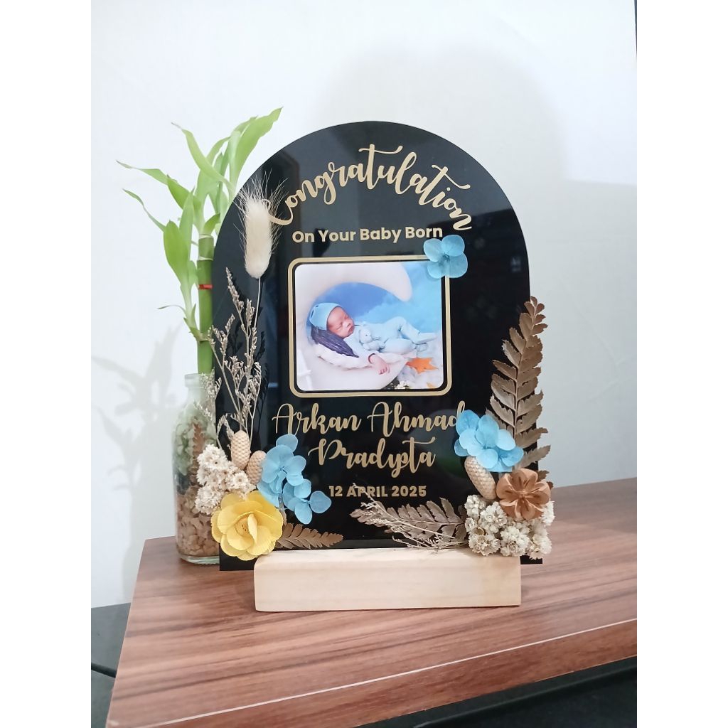 PAPAN BUNGA UCAPAN ACRYLIC MINI KADO UNIK WISUDA LAHIRAN PERNIKAHAN ULANG TAHUN MURAH