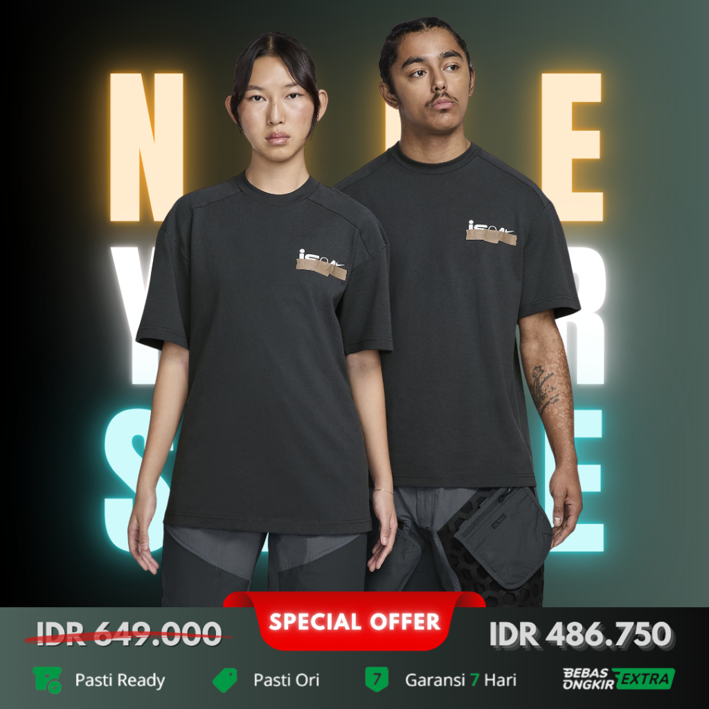 Kaos Nike Original Pria Sportswear NIKE ISPA T-Shirt - Anthracite
