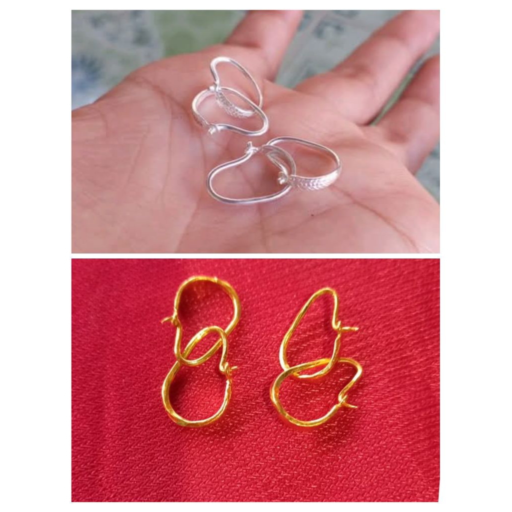 Anting ularan sepuh emas asli kekinian perak asli