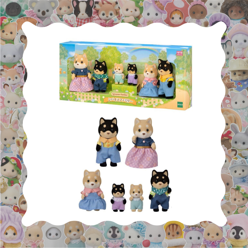 [Ready] Sylvanian Families Shiba Inu Dog Family Series Set Original Exclusive Collection - Open Shar