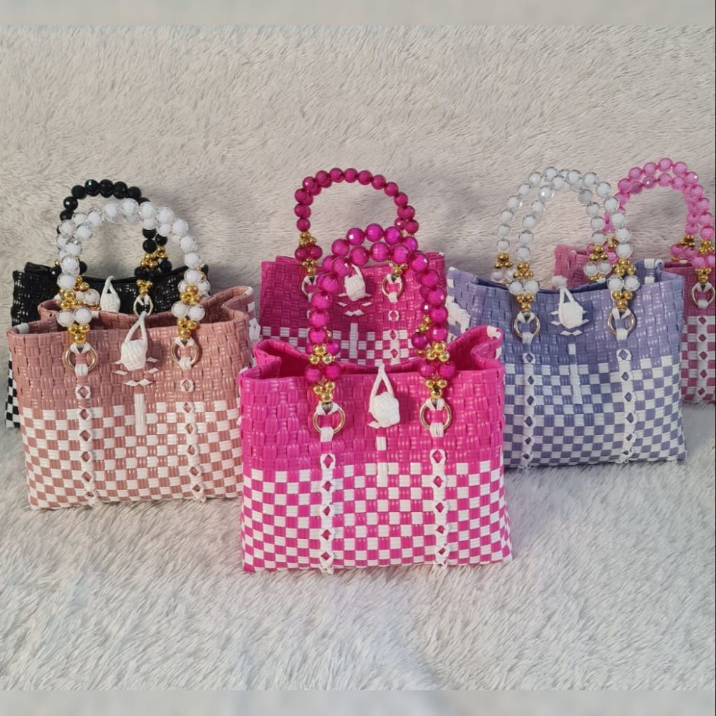 Tas Anyaman Jali Premium Handle Mutiara - Tas Jali - Tas Anyam