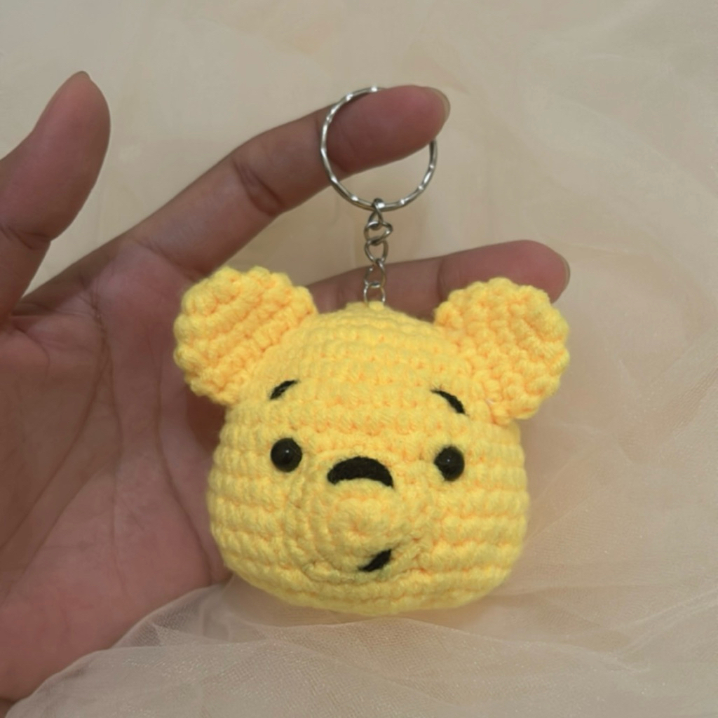 Gantungan Kunci Winnie the Pooh | Gantungan Kunci Rajut | Gantungan Tas | Bagcharnm Winnie the Pooh