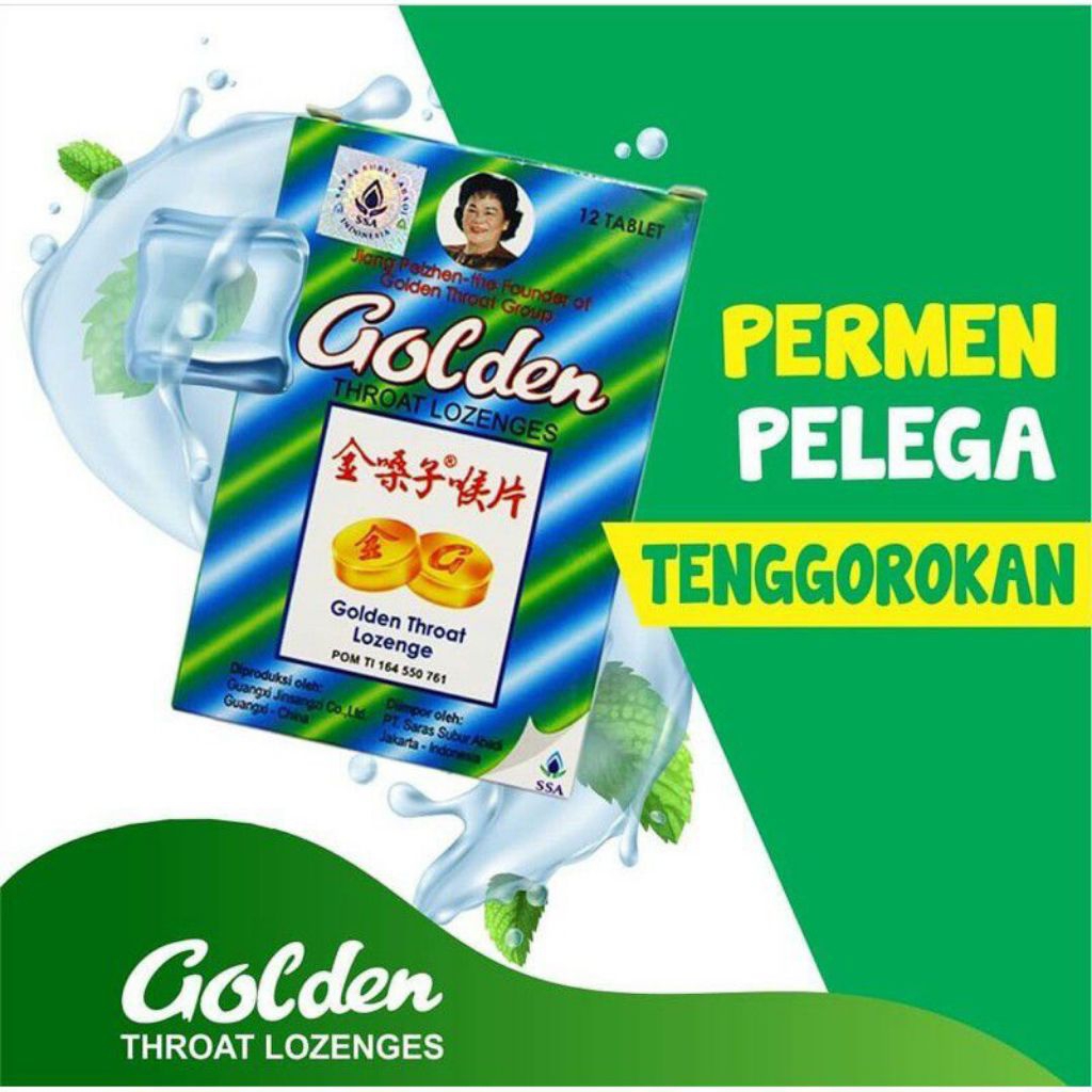 

GOLDEN THROAT LOZENGES PERMEN 12 TABLET GOLDEN GINSENG GOLDEN JERUK PERMEN