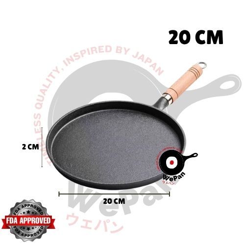 WePan Cast Iron Kue Crepes HC/Crepes Maker 20 Cm/Wajan Kulit lumpia wok panci anti lengket terlengka